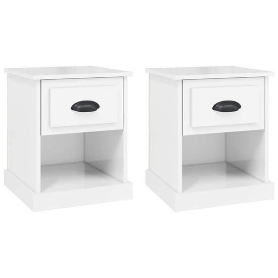 Nachtkastjes 2 st 39x39x47,5 cm bewerkt hout hoogglans wit MeubelReus