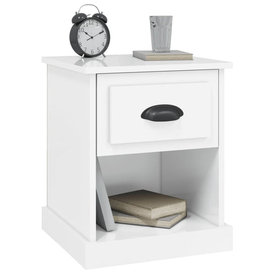 Nachtkastjes 2 st 39x39x47,5 cm bewerkt hout hoogglans wit MeubelReus