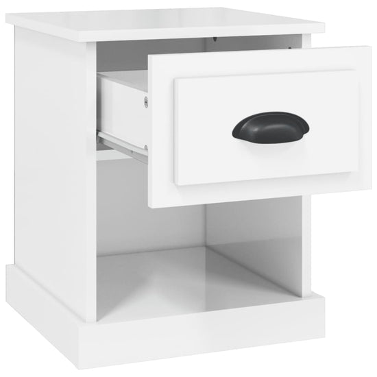 Nachtkastjes 2 st 39x39x47,5 cm bewerkt hout hoogglans wit MeubelReus