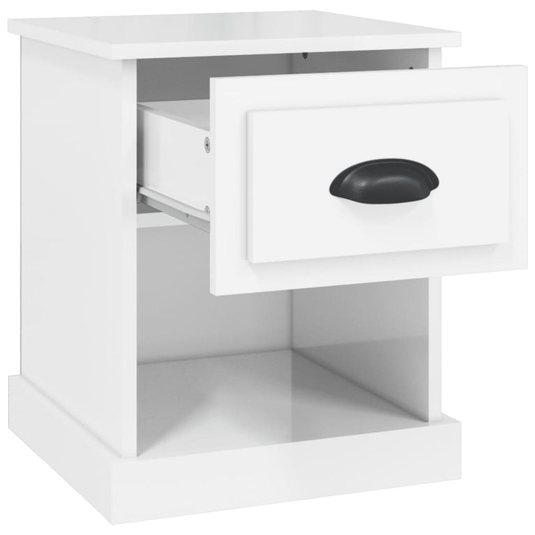 Nachtkastjes 2 st 39x39x47,5 cm bewerkt hout hoogglans wit MeubelReus