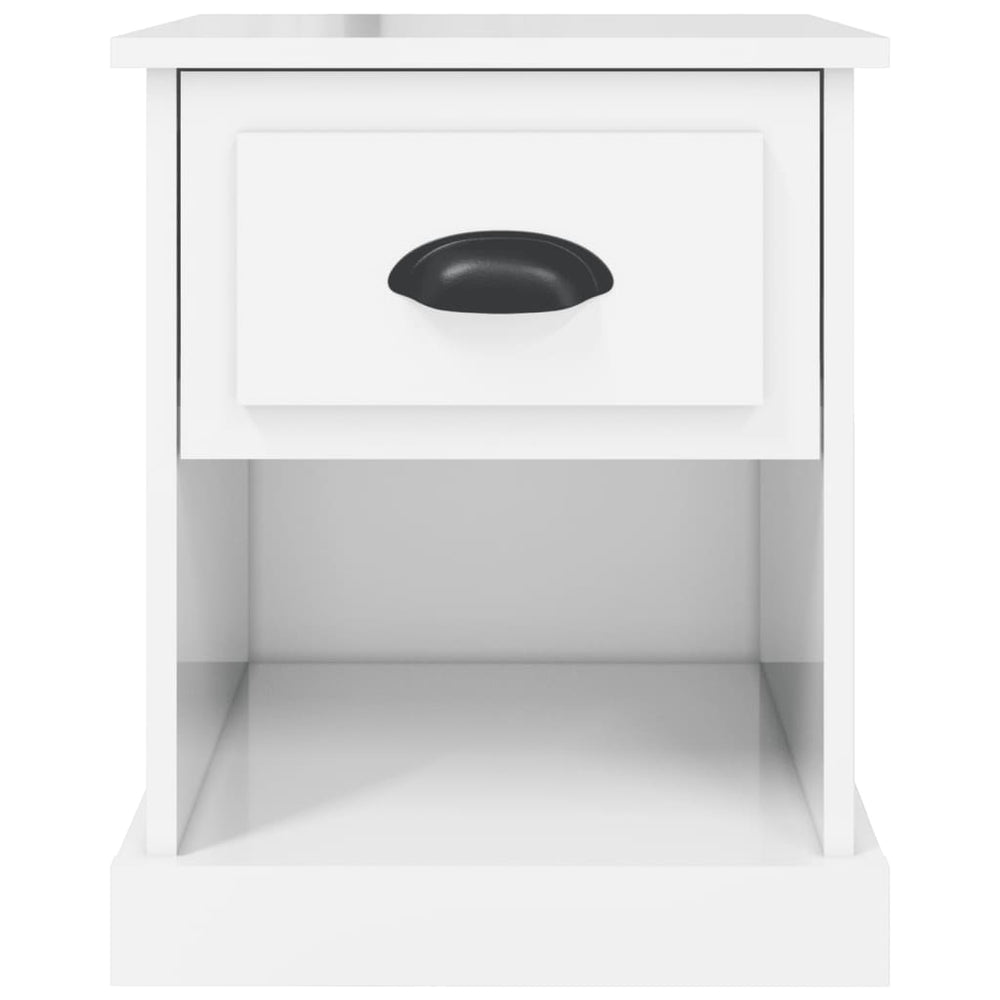 Nachtkastjes 2 st 39x39x47,5 cm bewerkt hout hoogglans wit MeubelReus
