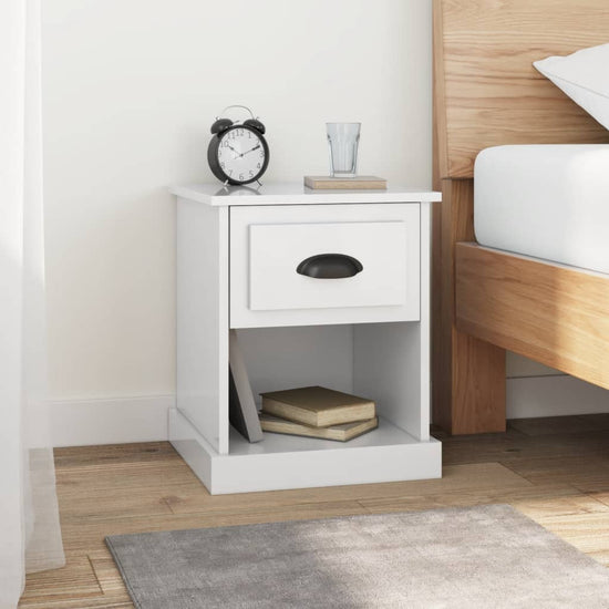 Nachtkastjes 2 st 39x39x47,5 cm bewerkt hout hoogglans wit MeubelReus