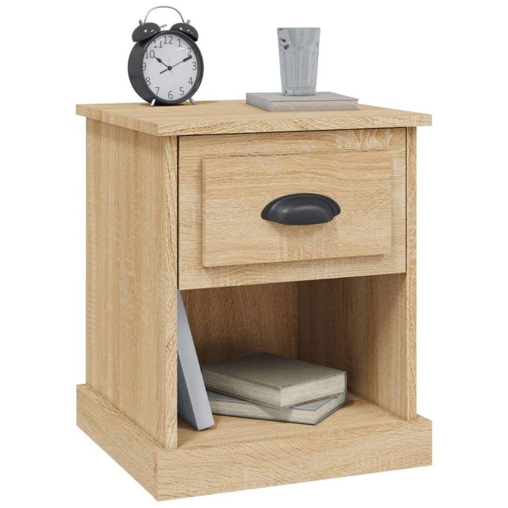 Nachtkastje 39x39x47,5 cm bewerkt hout sonoma eikenkleurig MeubelReus