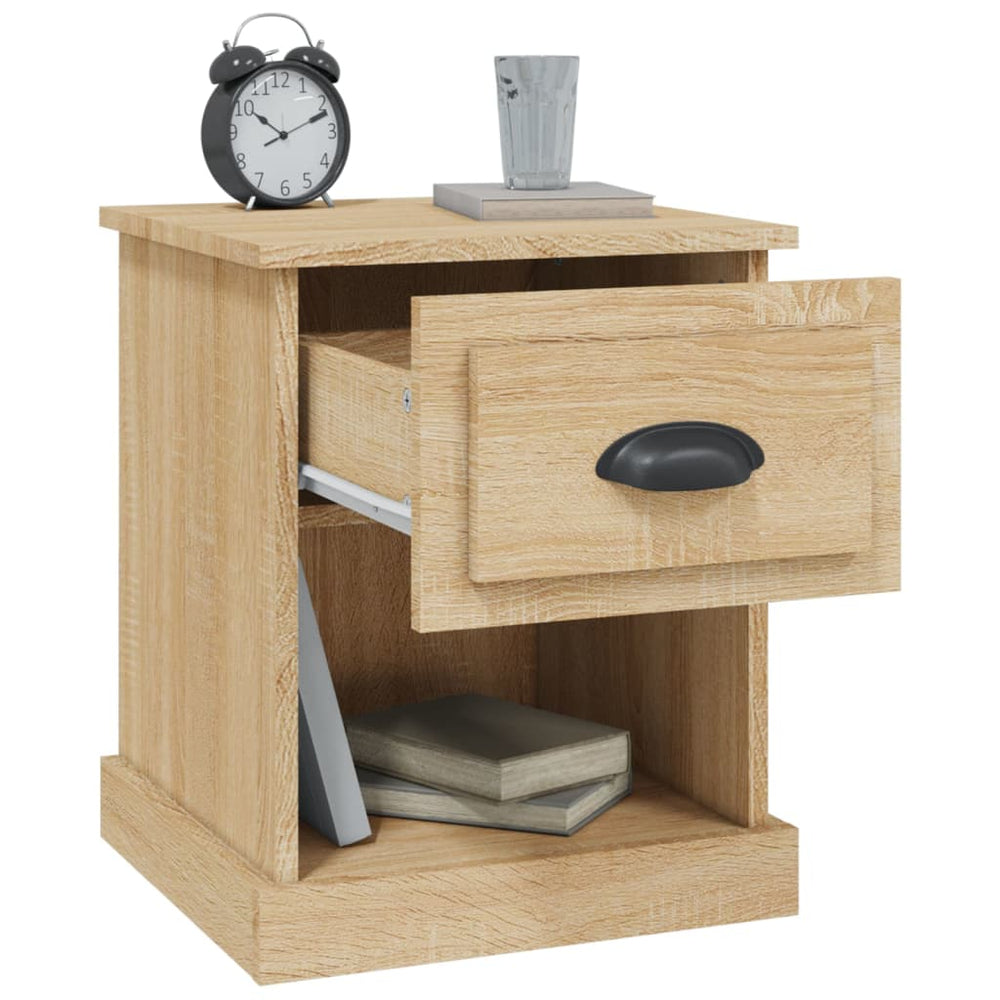 Nachtkastje 39x39x47,5 cm bewerkt hout sonoma eikenkleurig MeubelReus