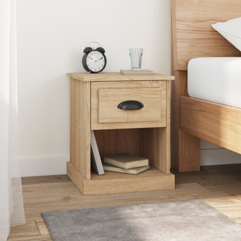 Nachtkastje 39x39x47,5 cm bewerkt hout sonoma eikenkleurig MeubelReus