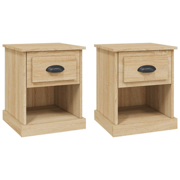 Nachtkastjes 2 st 39x39x47,5 cm bewerkt hout sonoma eikenkleur MeubelReus