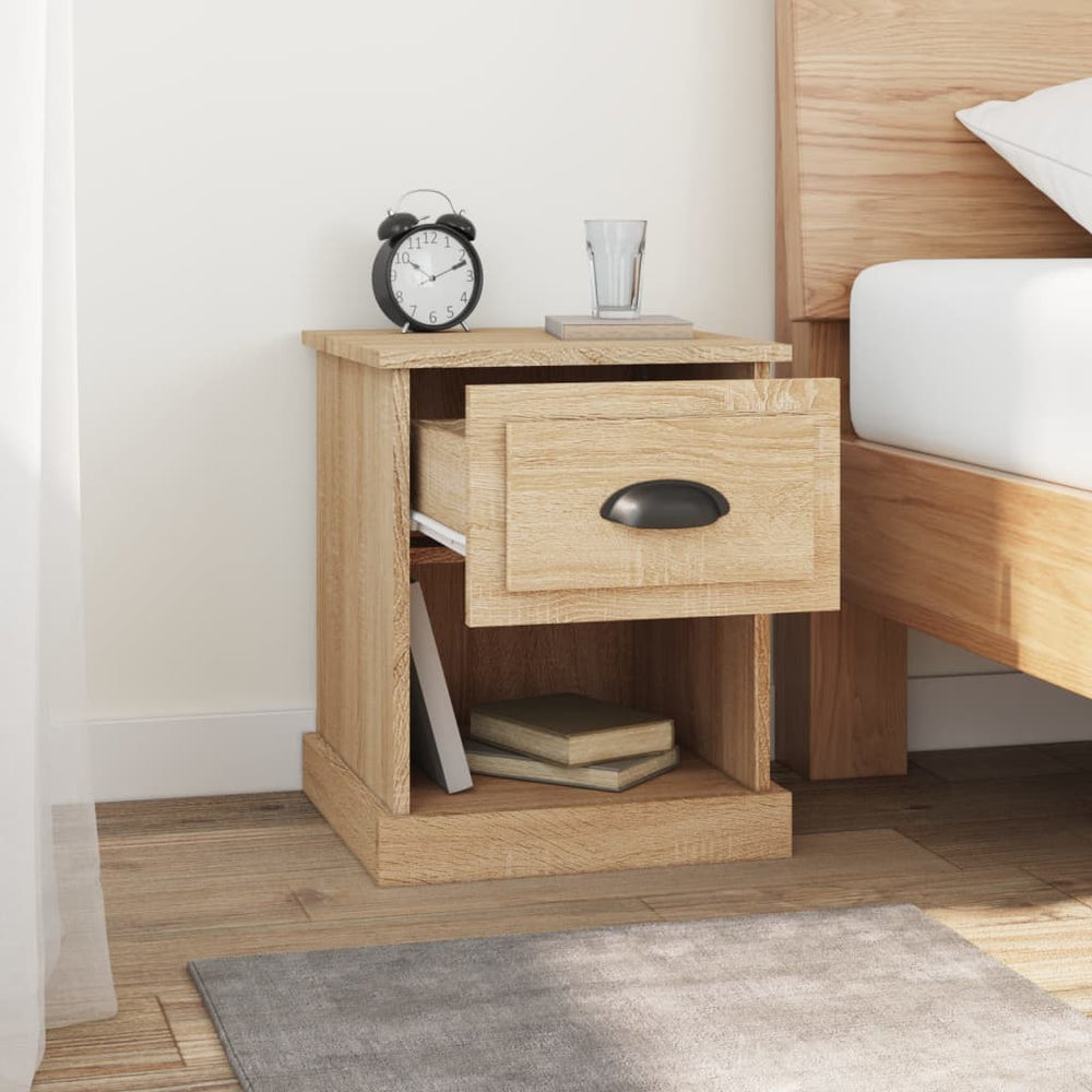 Nachtkastjes 2 st 39x39x47,5 cm bewerkt hout sonoma eikenkleur MeubelReus
