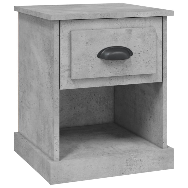 Nachtkastje 39x39x47,5 cm bewerkt hout betongrijs MeubelReus