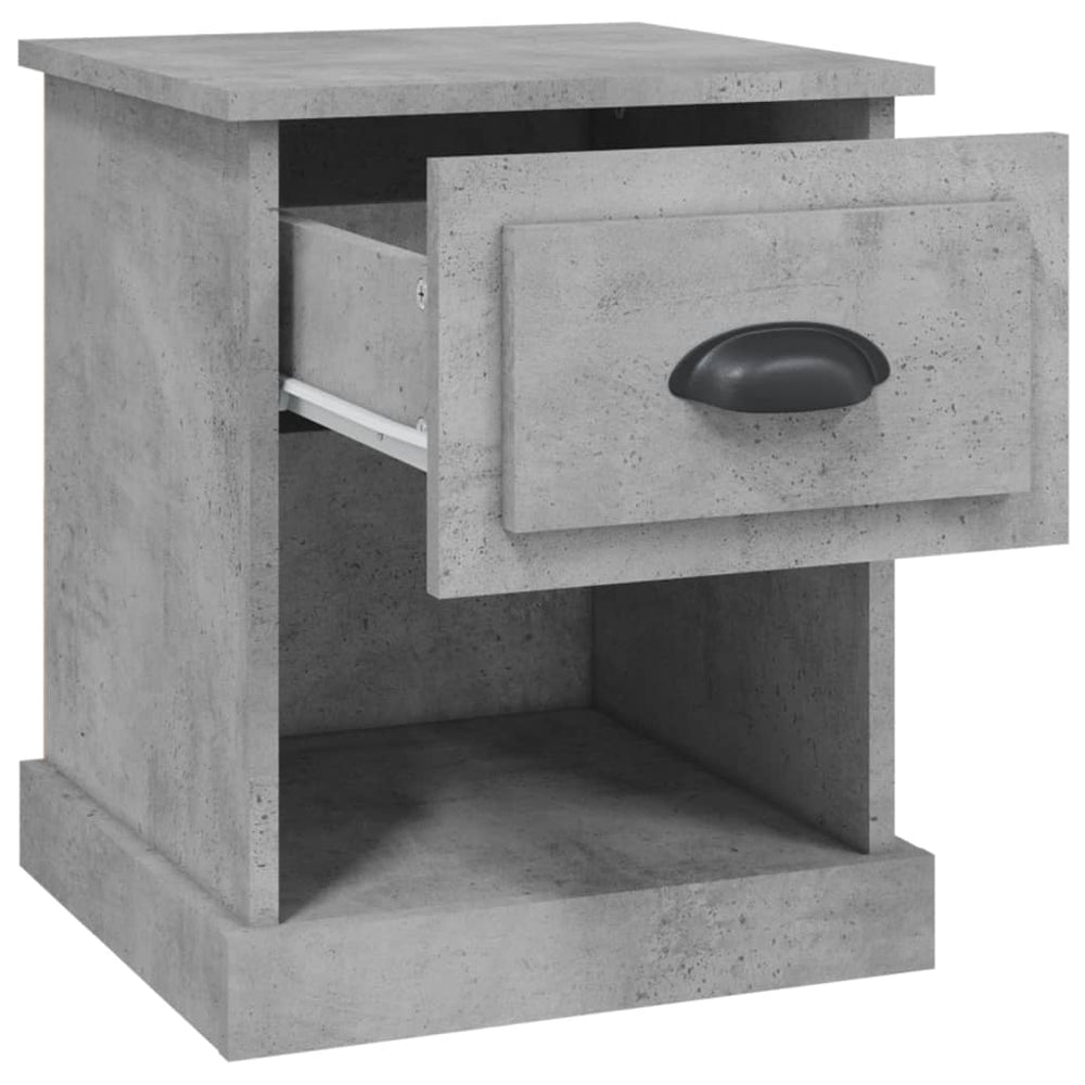 Nachtkastje 39x39x47,5 cm bewerkt hout betongrijs MeubelReus