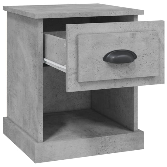 Nachtkastje 39x39x47,5 cm bewerkt hout betongrijs MeubelReus