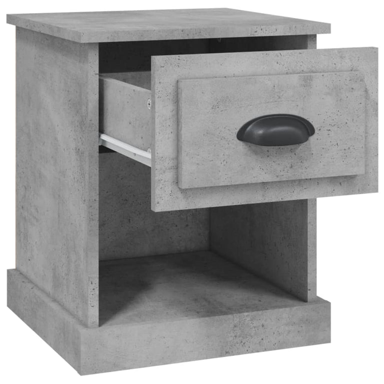 Nachtkastje 39x39x47,5 cm bewerkt hout betongrijs MeubelReus
