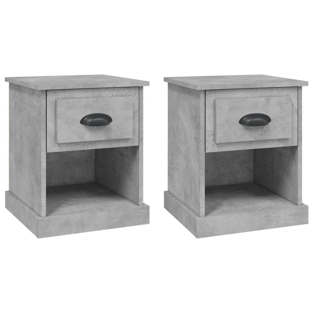 Nachtkastjes 2 st 39x39x47,5 cm bewerkt hout betongrijs MeubelReus