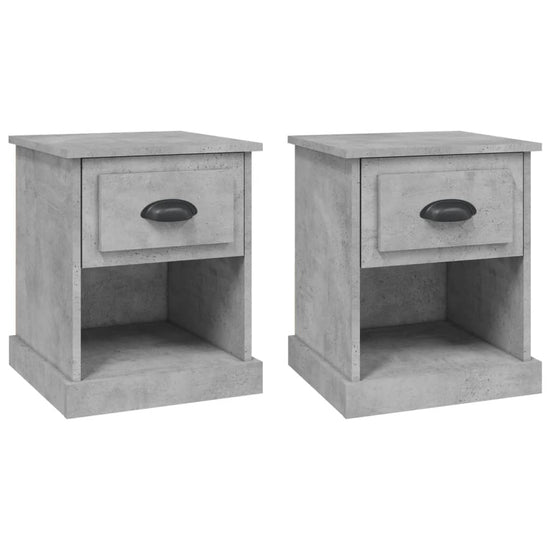 Nachtkastjes 2 st 39x39x47,5 cm bewerkt hout betongrijs MeubelReus