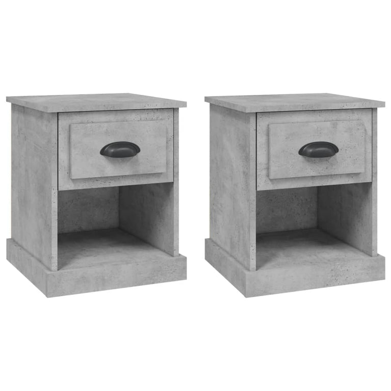 Nachtkastjes 2 st 39x39x47,5 cm bewerkt hout betongrijs MeubelReus
