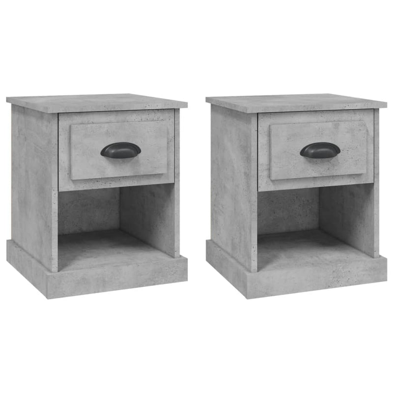 Nachtkastjes 2 st 39x39x47,5 cm bewerkt hout betongrijs MeubelReus