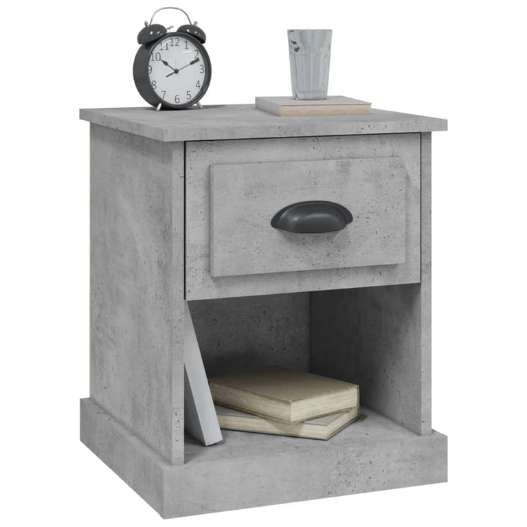 Nachtkastjes 2 st 39x39x47,5 cm bewerkt hout betongrijs MeubelReus