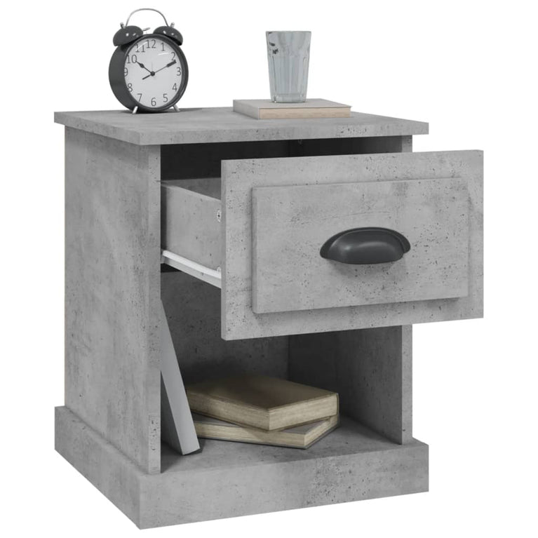 Nachtkastjes 2 st 39x39x47,5 cm bewerkt hout betongrijs MeubelReus
