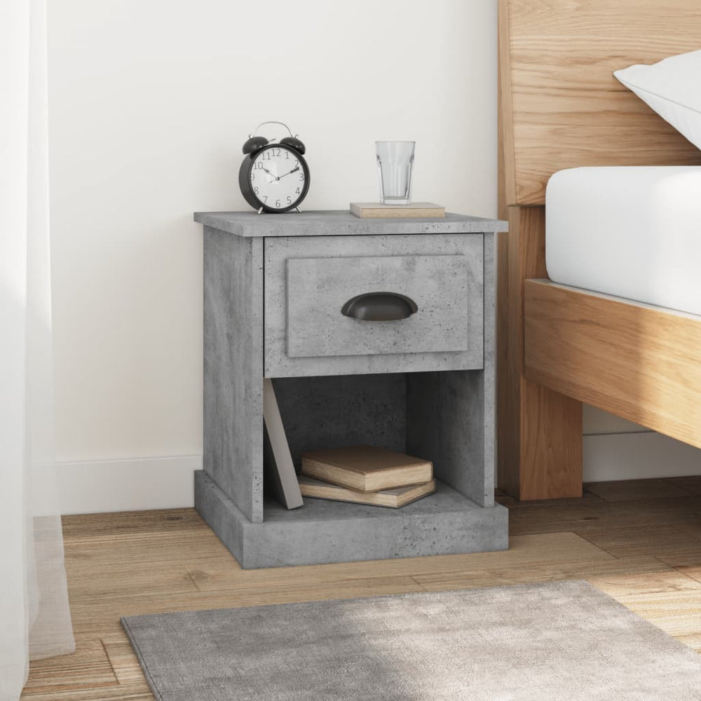 Nachtkastjes 2 st 39x39x47,5 cm bewerkt hout betongrijs MeubelReus
