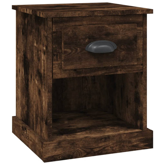 Nachtkastje 39x39x47,5 cm bewerkt hout gerookt eiken MeubelReus
