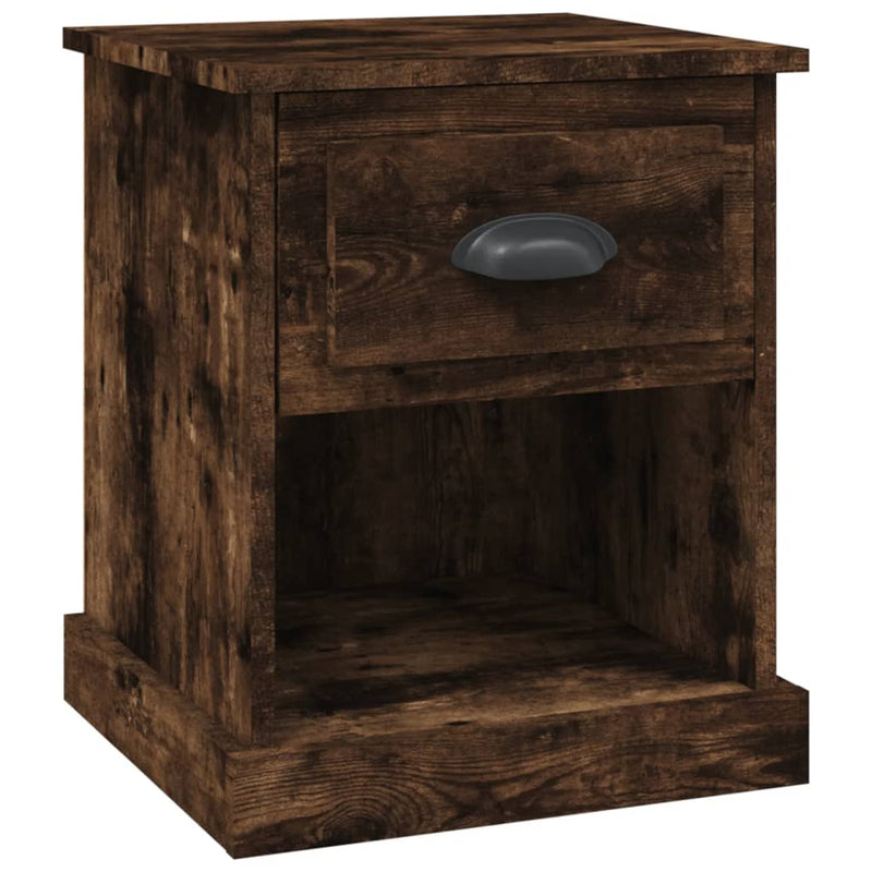 Nachtkastje 39x39x47,5 cm bewerkt hout gerookt eiken MeubelReus