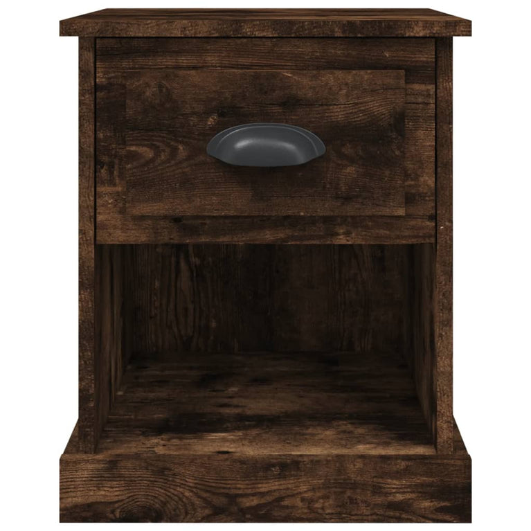 Nachtkastje 39x39x47,5 cm bewerkt hout gerookt eiken MeubelReus