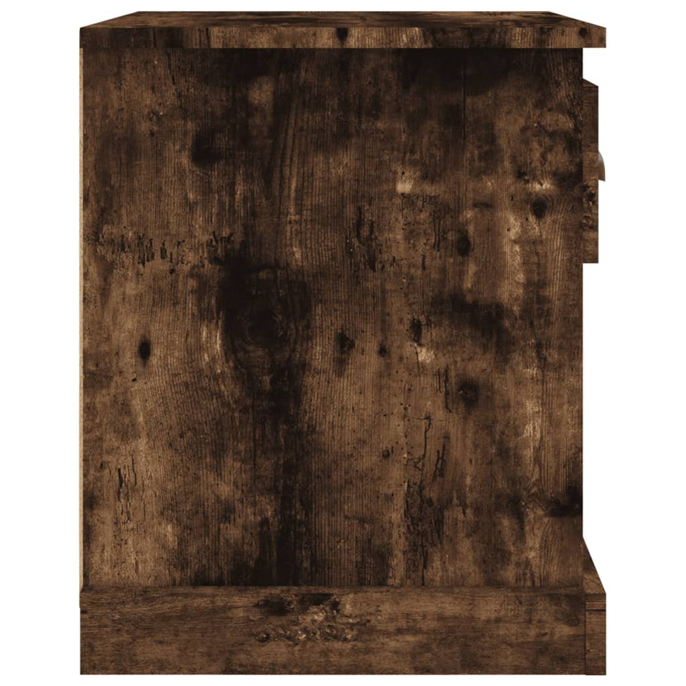 Nachtkastje 39x39x47,5 cm bewerkt hout gerookt eiken MeubelReus