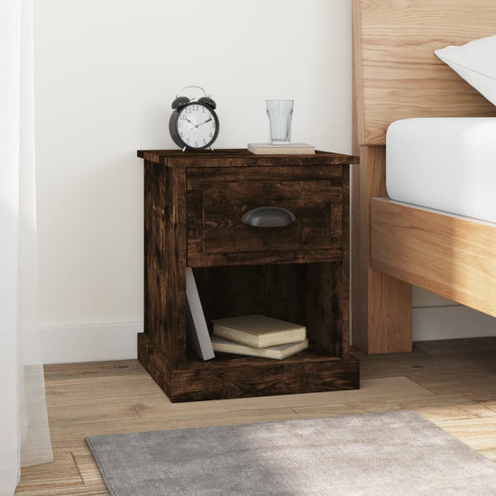 Nachtkastjes 2 st 39x39x47,5 cm bewerkt hout gerookt eikenkleur MeubelReus