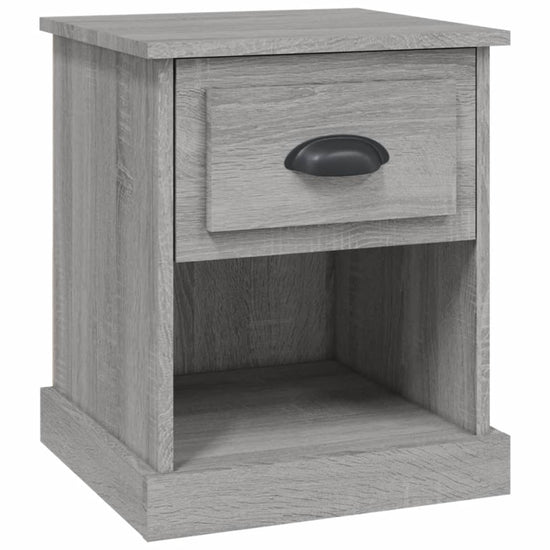 Nachtkastje 39x39x47,5 cm bewerkt hout grijs sonoma eikenkleur MeubelReus