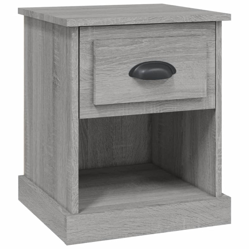 Nachtkastje 39x39x47,5 cm bewerkt hout grijs sonoma eikenkleur MeubelReus