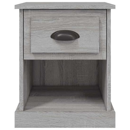 Nachtkastje 39x39x47,5 cm bewerkt hout grijs sonoma eikenkleur MeubelReus