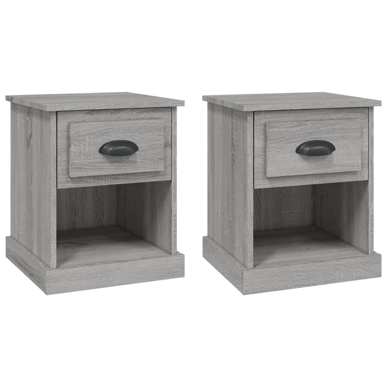 Nachtkastjes 2 st 39x39x47,5 cm bewerkt hout grijs sonoma eiken MeubelReus