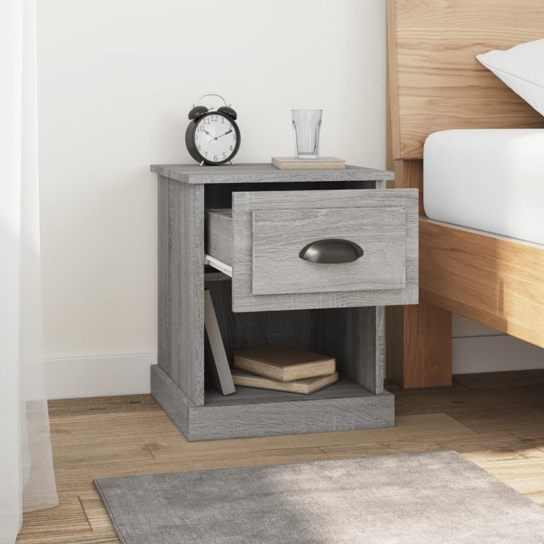 Nachtkastjes 2 st 39x39x47,5 cm bewerkt hout grijs sonoma eiken MeubelReus