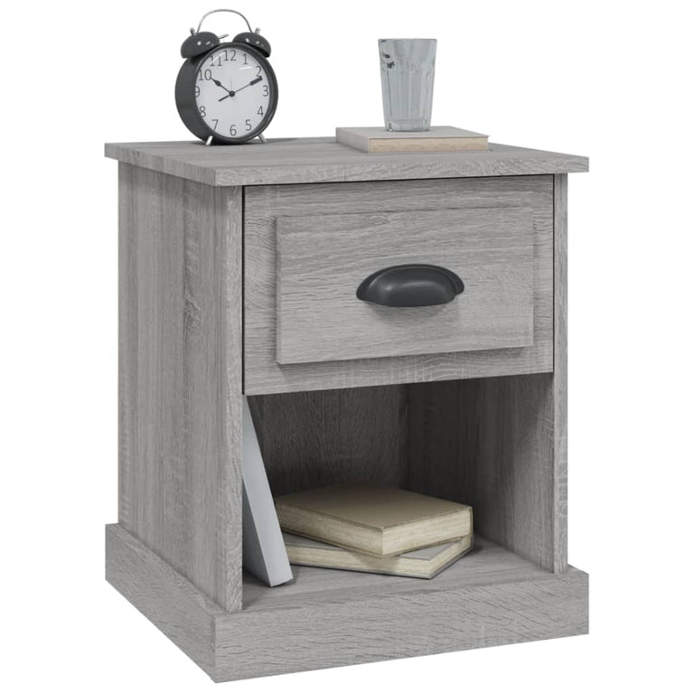Nachtkastjes 2 st 39x39x47,5 cm bewerkt hout grijs sonoma eiken MeubelReus