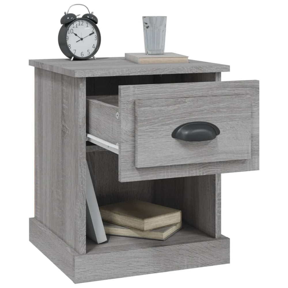 Nachtkastjes 2 st 39x39x47,5 cm bewerkt hout grijs sonoma eiken MeubelReus
