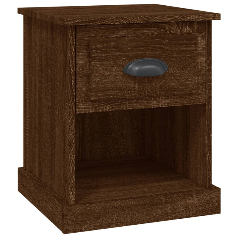 Nachtkastje 39x39x47,5 cm bewerkt hout bruin eikenkleur MeubelReus