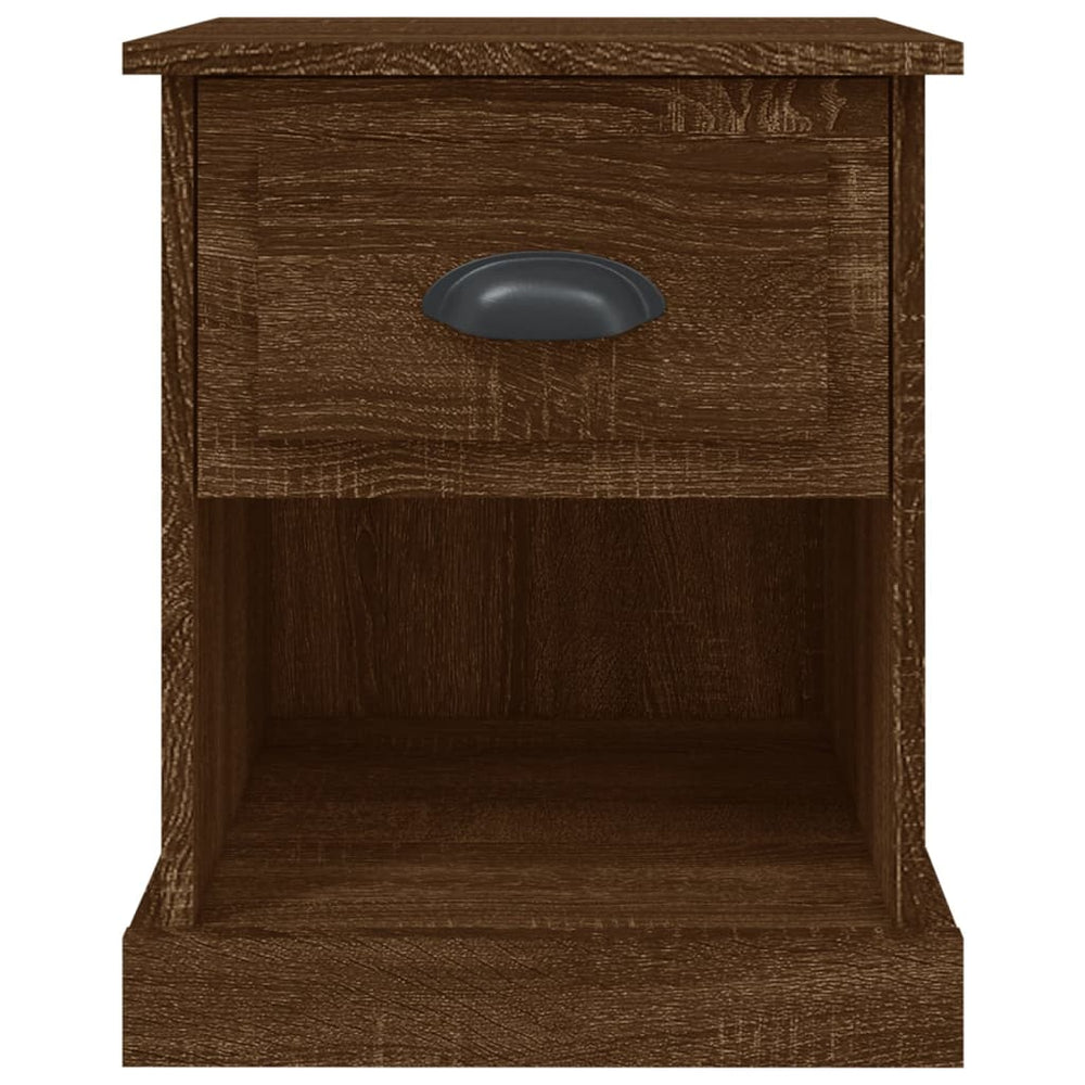 Nachtkastje 39x39x47,5 cm bewerkt hout bruin eikenkleur MeubelReus