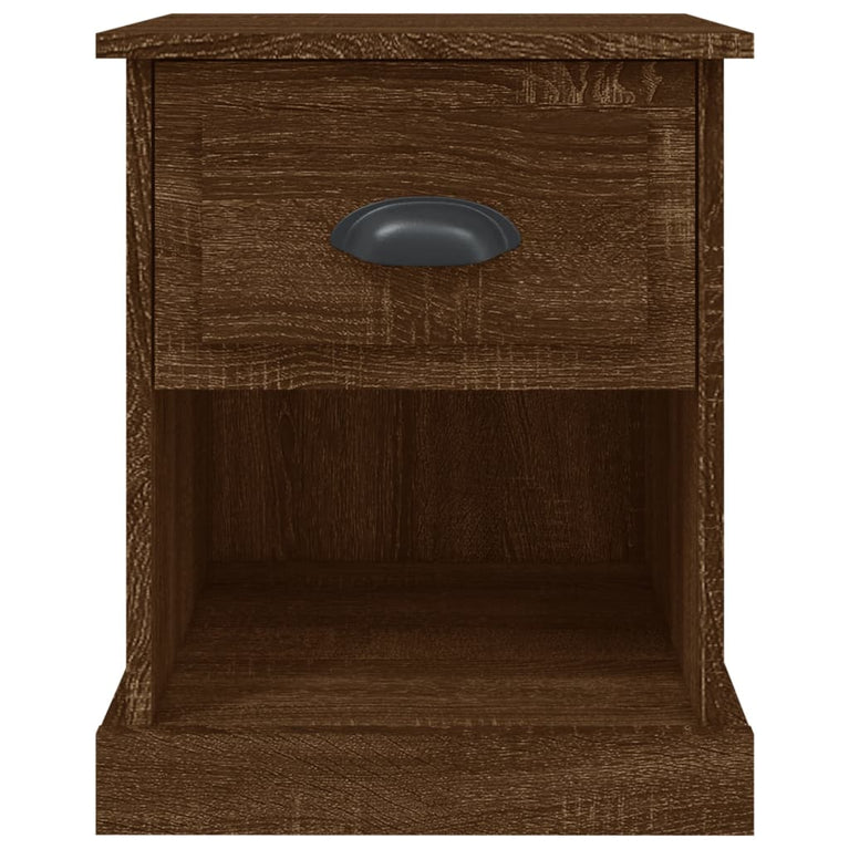 Nachtkastje 39x39x47,5 cm bewerkt hout bruin eikenkleur MeubelReus