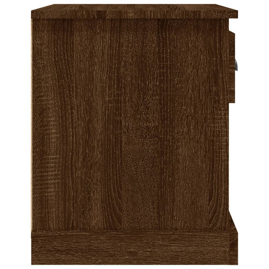 Nachtkastje 39x39x47,5 cm bewerkt hout bruin eikenkleur MeubelReus
