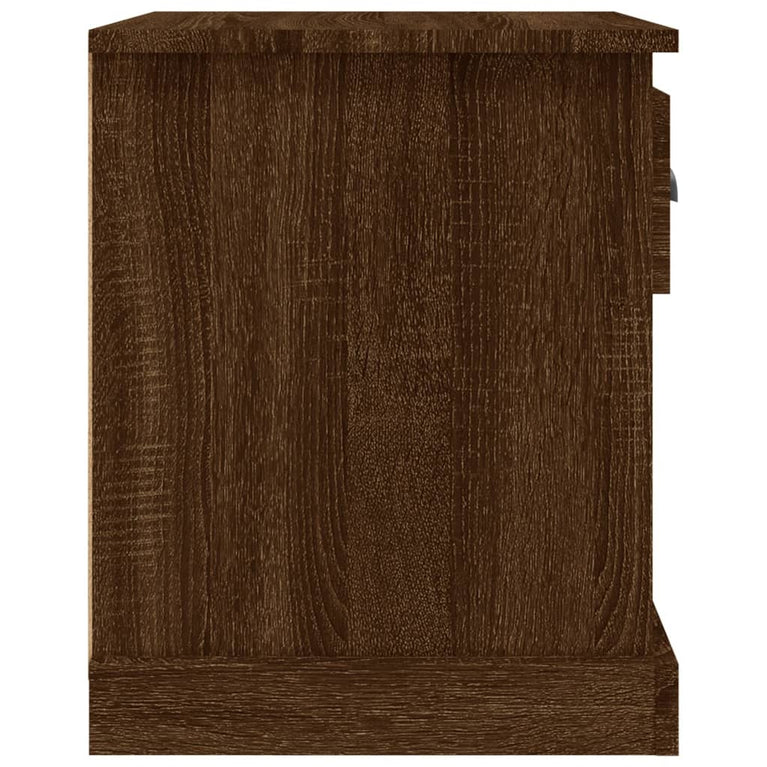 Nachtkastje 39x39x47,5 cm bewerkt hout bruin eikenkleur MeubelReus