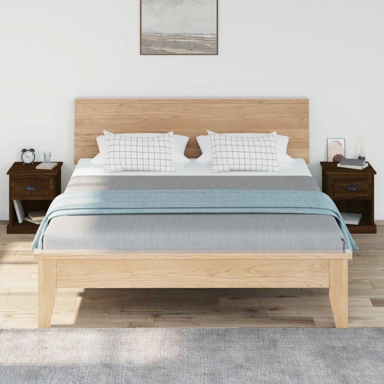 Nachtkastjes 2 st 39x39x47,5 cm bewerkt hout bruin eikenkleur MeubelReus