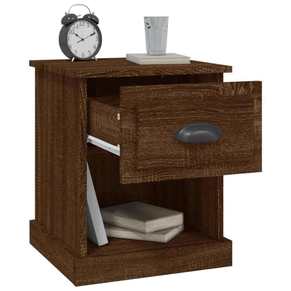 Nachtkastjes 2 st 39x39x47,5 cm bewerkt hout bruin eikenkleur MeubelReus