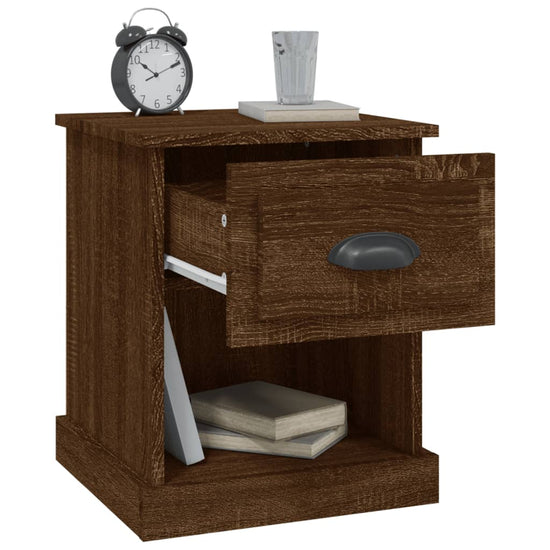 Nachtkastjes 2 st 39x39x47,5 cm bewerkt hout bruin eikenkleur MeubelReus