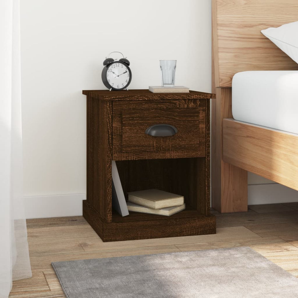 Nachtkastjes 2 st 39x39x47,5 cm bewerkt hout bruin eikenkleur MeubelReus