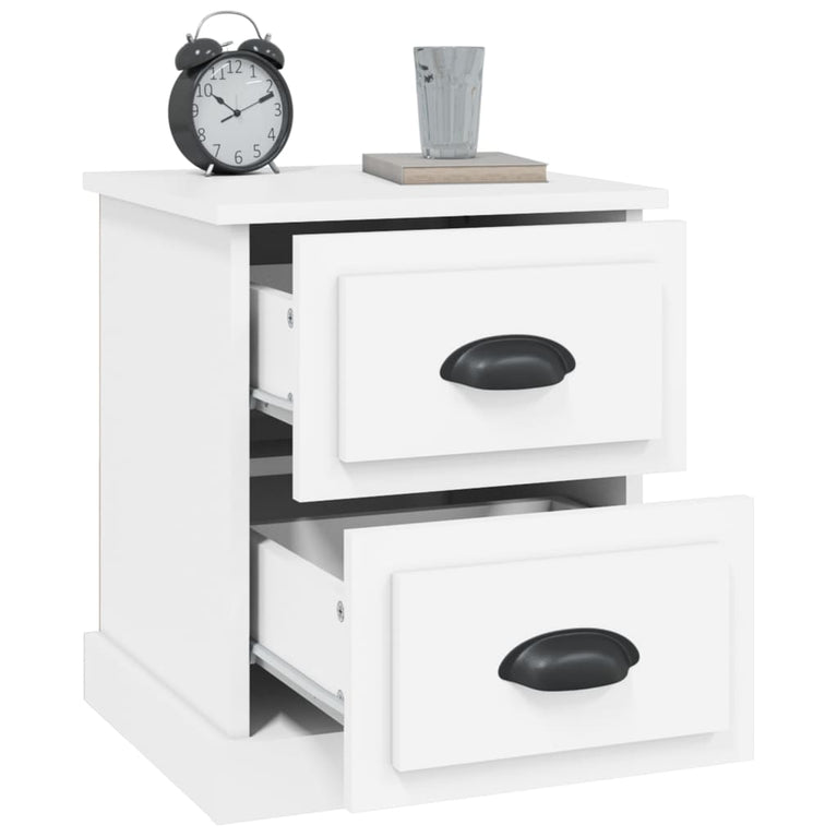 Nachtkastjes 2 st 39x39x47,5 cm bewerkt hout wit MeubelReus