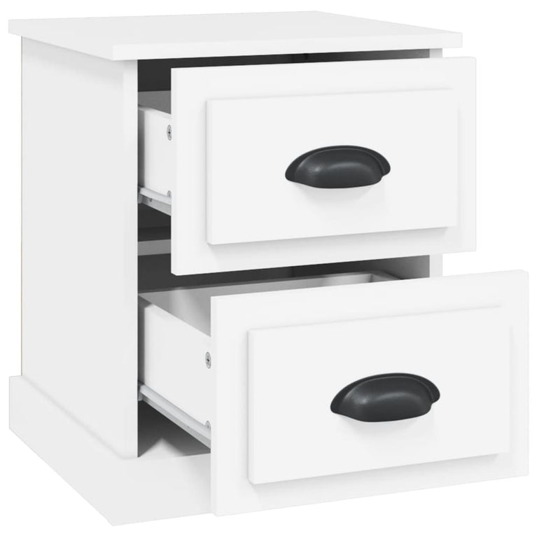Nachtkastjes 2 st 39x39x47,5 cm bewerkt hout wit MeubelReus