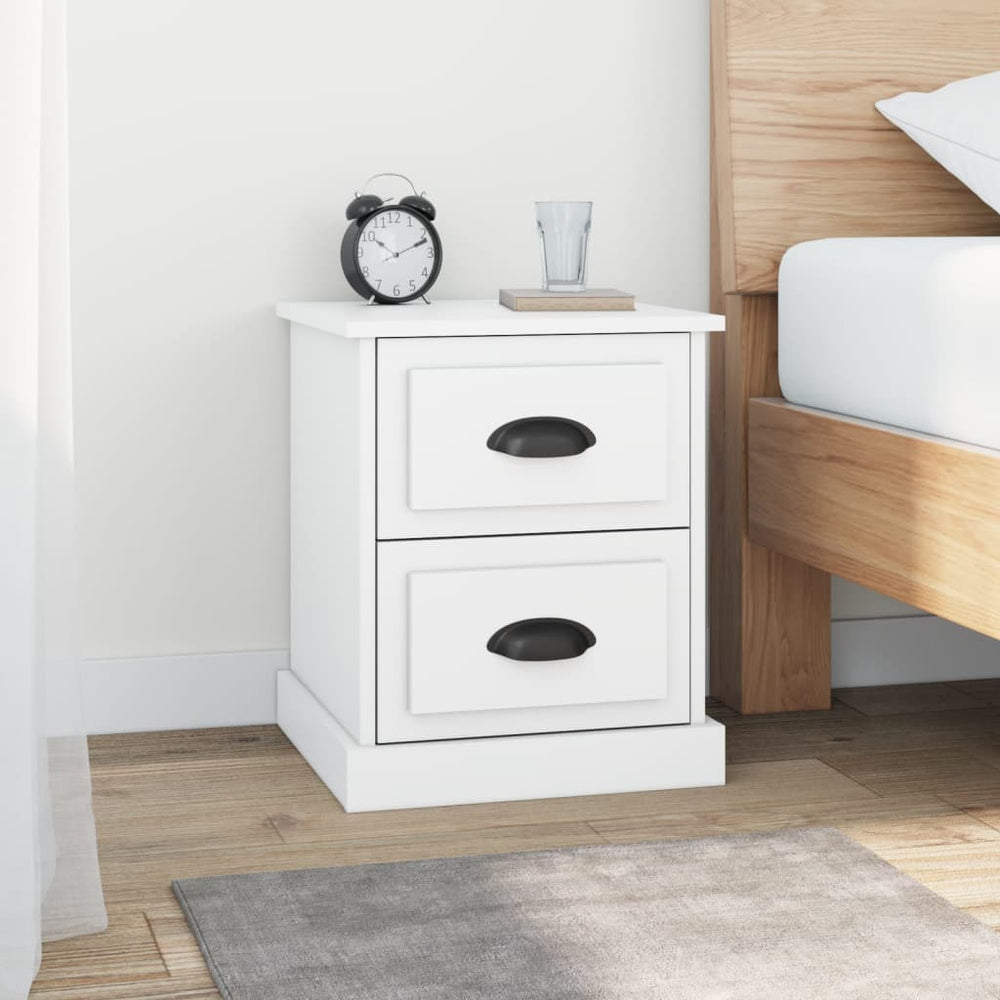 Nachtkastjes 2 st 39x39x47,5 cm bewerkt hout wit MeubelReus