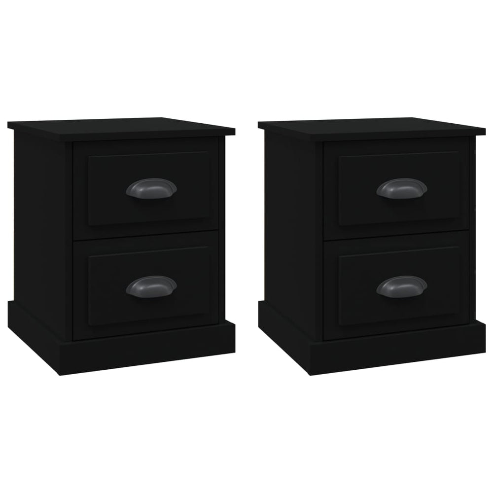 Nachtkastjes 2 st 39x39x47,5 cm bewerkt hout zwart MeubelReus