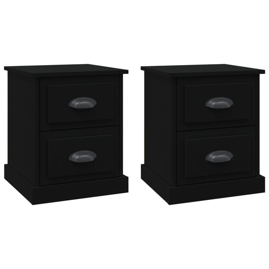 Nachtkastjes 2 st 39x39x47,5 cm bewerkt hout zwart MeubelReus