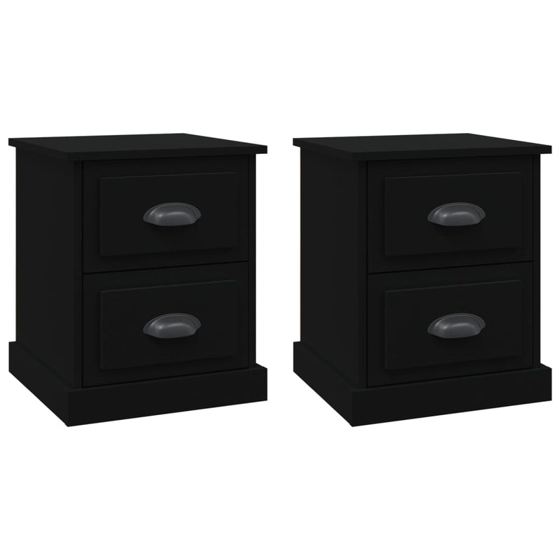 Nachtkastjes 2 st 39x39x47,5 cm bewerkt hout zwart MeubelReus