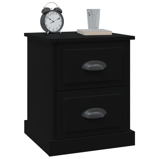 Nachtkastjes 2 st 39x39x47,5 cm bewerkt hout zwart MeubelReus